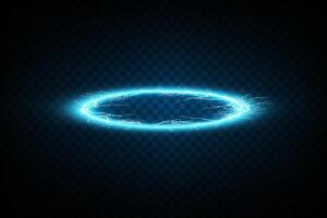 A Futuristic Blue Neon Circle set against a Dark Background that enhances its luminous and striking appearance vector