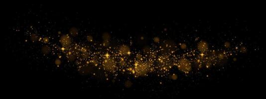 An Exquisite Display of Sparkling Golden Glitter Set Against a Striking Black Background for Enhanced Visual Impact vector