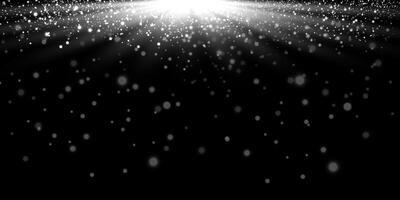 Sparkling Light Rays Shine Brightly Against a Dark Background, Creating a Mesmerizing Atmosphere of Elegance vector