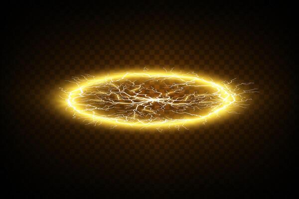 A Stunning Golden Electric Aura Accompanied by Striking Lightning Effects in an Artistic Design and Concept