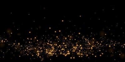 Shimmering Gold Particles Gracefully Floating on a Black Background for Elegant and Stunning Designs vector