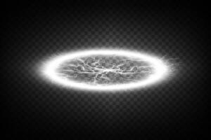 An EyeCatching Glowing Electric Oval Displays Lightning Effects Against a Dark and Mysterious Background vector