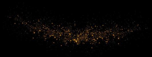 Beautiful and Elegant Golden Sparkles Dancing on a Rich Black Background Creating an Enchanting Visual Display vector