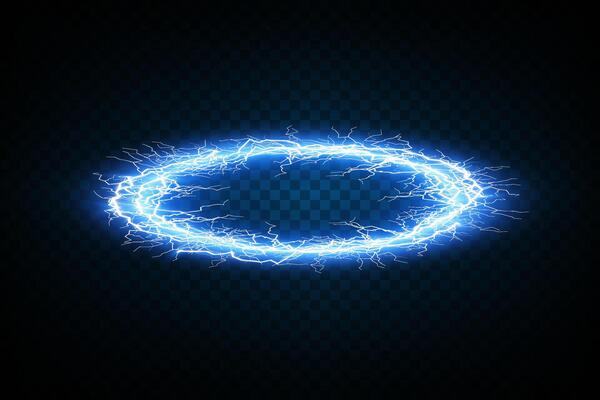 Electric Blue Circle with Sparks A Dynamic Energy Effect Created for Visual Impact in Modern Digital Artwork