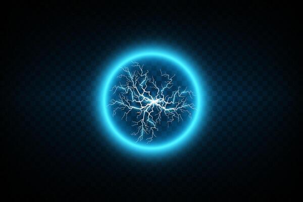 A Radiant Electric Energy Sphere Illuminating a Dark Background with Captivating Effects and Vibrant Colors