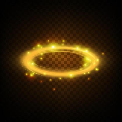 A Radiant Light Burst with a Unique Oval Shape Set Against a Deep Dark Background Creates Visual Drama