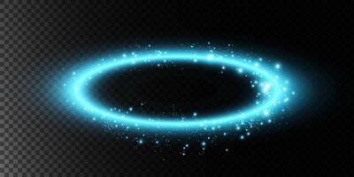 A captivating Glowing Blue Energy Ring Effect enhanced with mesmerizing Sparkles for added visual appeal vector