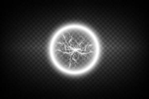 An Electric Energy Sphere with a Glowing Lightning Effect That Captivates and Illuminates the Surrounding Space vector