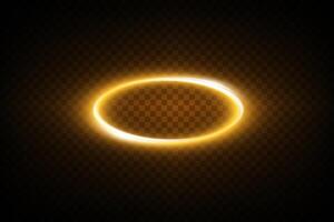 A Glowing Golden Halo is Gracefully Displayed on an Artistic Dark Background, Creating a Stunning Visual Effect vector