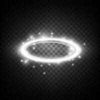 A Glowing Blue Circular Portal Filled with Sparkles Set Against a Dark Background, Creating a Mystic Atmosphere vector