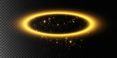 Golden Halo with Sparkles Effect, Perfect for Various Creative and Artistic Design Projects or Concepts vector