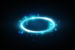 A Beautiful Glowing Blue Magic Circle Enhanced with Bright, Sparkling Effects Creating a Visually Stunning Scene vector