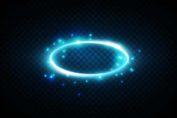 A Beautiful Glowing Blue Magic Circle Enhanced with Bright, Sparkling Effects Creating a Visually Stunning Scene