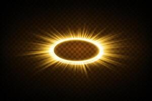 Golden Halo with a Radiating Light Effect that Captivates with Its Unique Beauty and Dynamic Visual Appeal vector