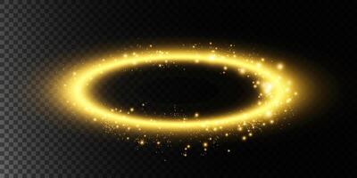 Golden Sparkling Magic Ring featuring enchanting Light Effects and mesmerizing Swirls that captivate the eye vector