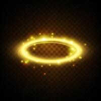 A Glowing Golden Energy Ring featuring a Sparkling Effect that captivates the imagination and inspires awe vector