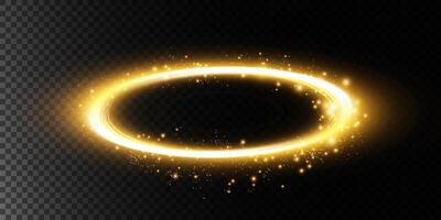 Experience the mesmerizing Golden Sparkling Ring Effect, perfect for enhancing all your magical design projects vector