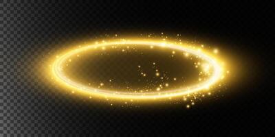 An Enchanting Glowing Golden Magic Circle Adorned with Sparkles and Beautiful Light Effects Surrounding It vector