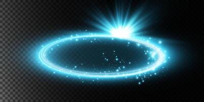 A Beautiful and Glowing Blue Sparkling Circle Effect that Comes with a Stunning Radiant Burst of Vibrant Light and Color vector