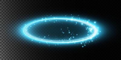 A Stunning Glowing Blue Energy Ring Enhanced with Sparkles Effects Ideal for Digital Graphic Design Projects vector