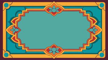 An ornate frame with a colorful border vector