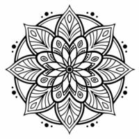 Elegant flower patterns align in circular mandala form. vector