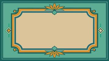 An ornate frame with a border and a flower vector