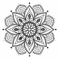 Intricate mandala petals unfold in bold black and white. vector