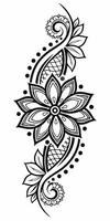 Mandala designs blend with blossoms in soft ink. vector