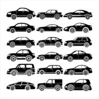 car icons set on white background vector