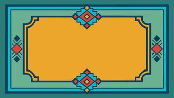 An ornate frame with a border in the style of a native american design vector