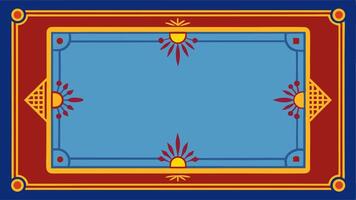 Design of A blue and red border with a gold frame vector