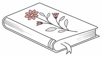 illustration of a book with flowers on it vector
