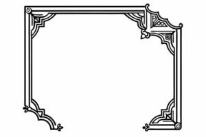 An ornate frame with a black and white border. vector