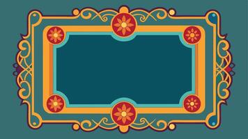 Design of An ornate frame with a colorful border vector