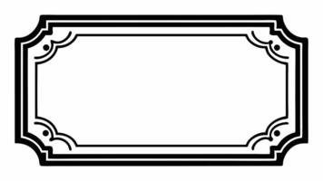 A black and white picture of a frame, page border vector