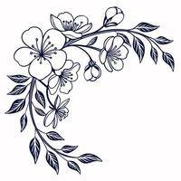 Botanical blooms stretch across the entire background scene. vector
