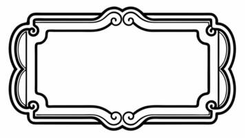 A black and white drawing of a frame design. vector