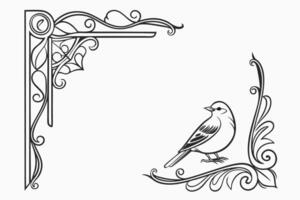 design of Bird on a shelf illustration vector