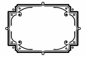 design of A black and white square frame with ornate design vector