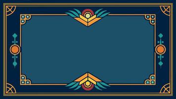 Art deco style frame with a blue background vector