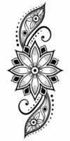 Centered bloom expands into mandala graceful pattern. vector