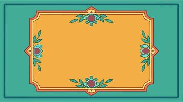 Design of An ornate frame with a border and flowers vector
