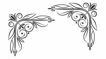 Design of Two black and white decorative corner frames vector