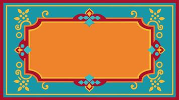 An orange and blue frame with a decorative border vector