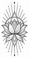 a tattoo design with a lotus flower vector