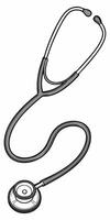 a black and white drawing of a stethoscope vector