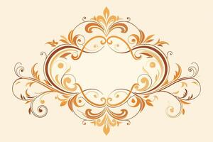 a decorative frame with floral design on a beige background vector