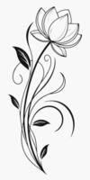 a black and white drawing of a flower design vector