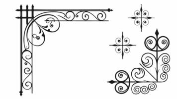 A set of decorative elements, including a corner design. vector